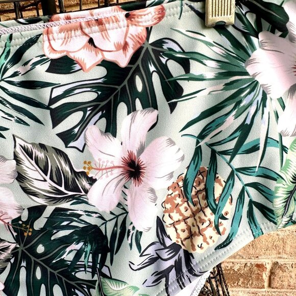 Bikini Bottoms 3XL New Full Coverage Wide High Leg Stretch Waist Floral … - Picture 3 of 14